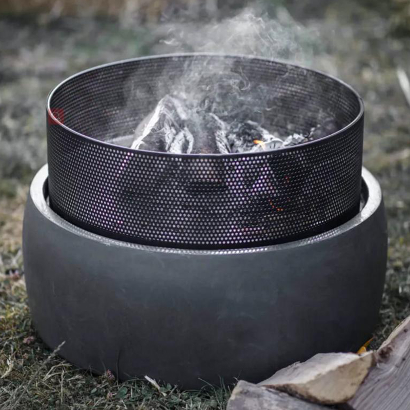 Round Courtyard Firewood Charcoal Grill Outdoor Heating Stove
