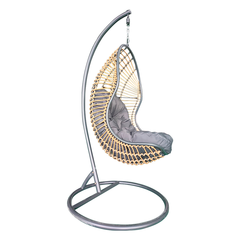 Steel PE Wicker Egg Swing Chair Cradle Chair