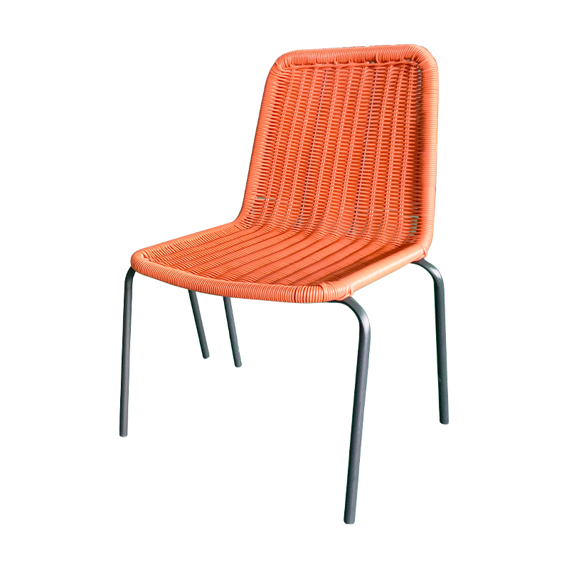 Armless Colorful Rattan Garden Dining Chair