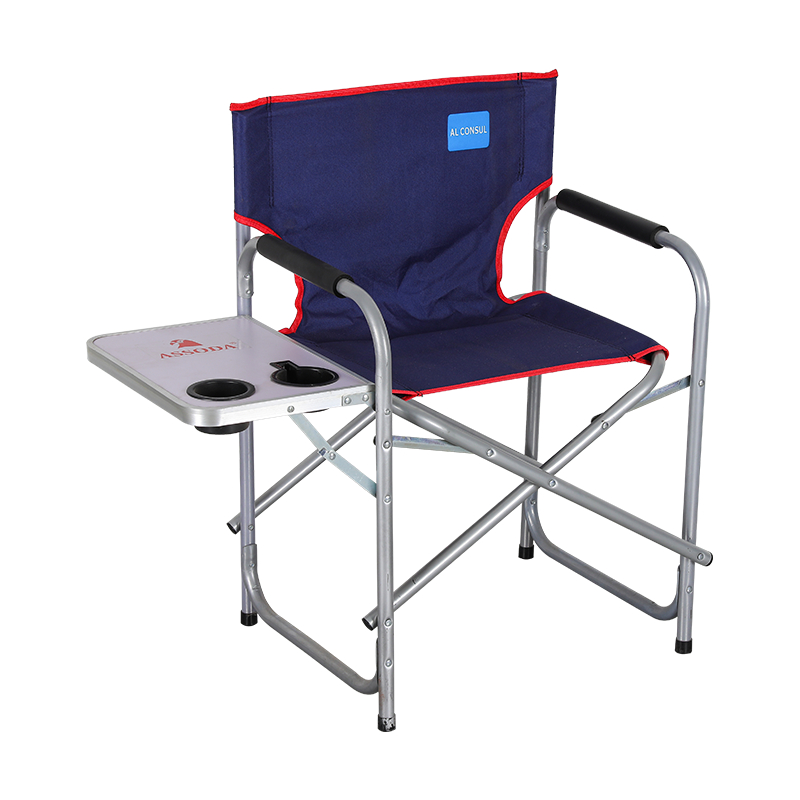 600D PVC Fabric One-Piece Backrest Director Chair With Folding Table