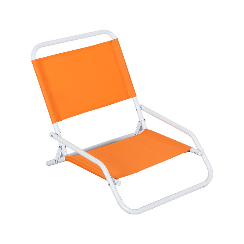 600D Solid Color PVC Fabric Beach Leisure Chair Steel Tube Low Chair