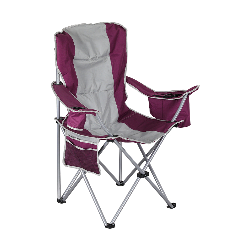 Steel Tube 600D PVC Fabric Outdoor Folding Portable Adult Camping Chair