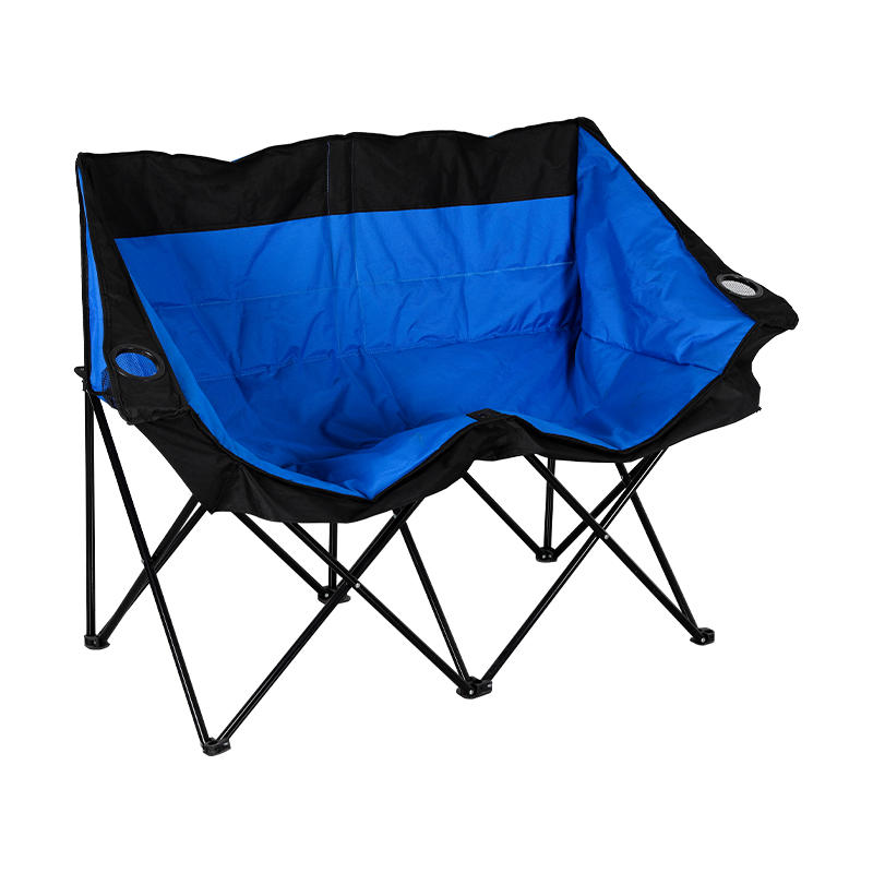 Extra Wide Double Camping Chair PVC Love Chair With Cup Holders On Both Sides